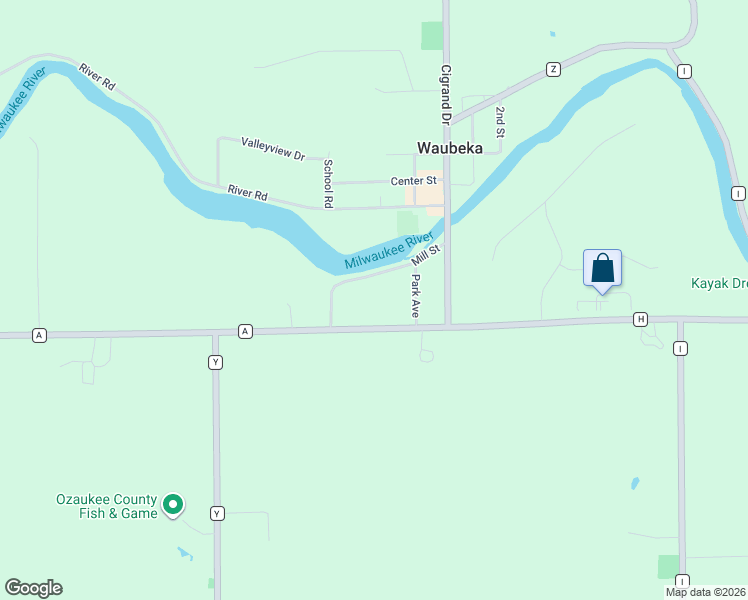 map of restaurants, bars, coffee shops, grocery stores, and more near in Waubeka