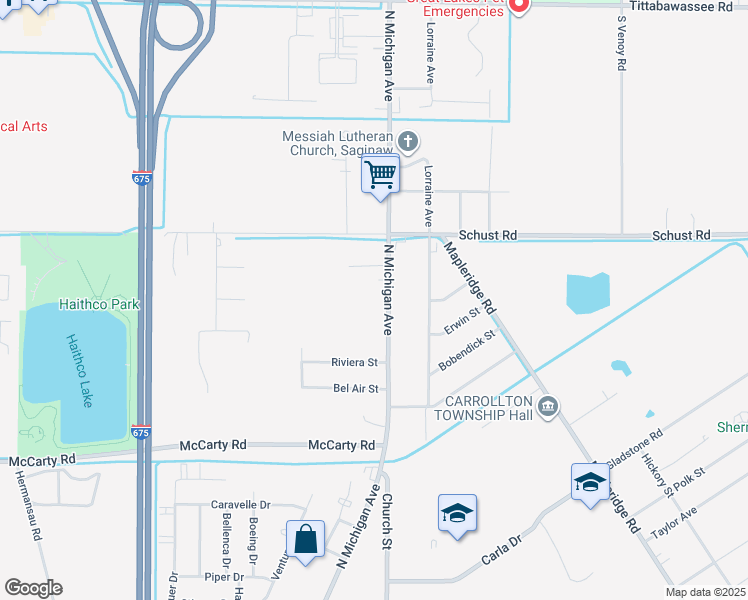 map of restaurants, bars, coffee shops, grocery stores, and more near 4331 North Michigan Avenue in Saginaw