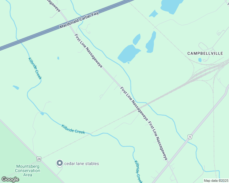 map of restaurants, bars, coffee shops, grocery stores, and more near 9256 First Line Nassagaweya in Milton