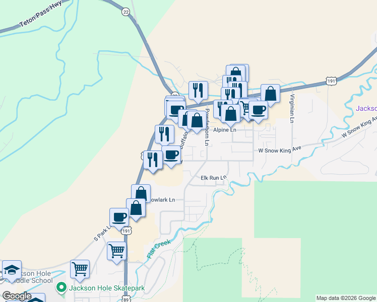 map of restaurants, bars, coffee shops, grocery stores, and more near in Jackson