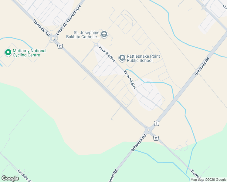 map of restaurants, bars, coffee shops, grocery stores, and more near 6292 Tremaine Road in Milton