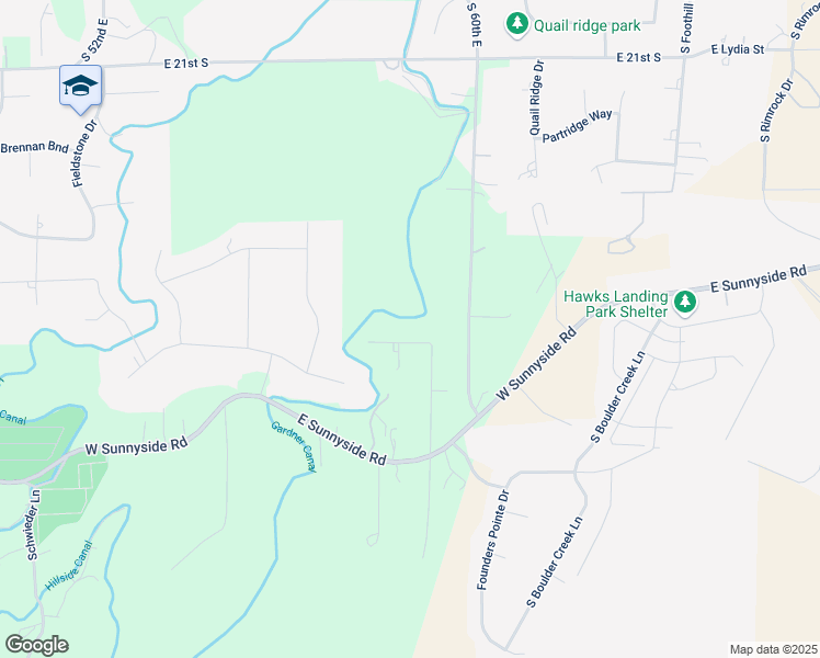 map of restaurants, bars, coffee shops, grocery stores, and more near 5885 East Rancho Via Drive in Idaho Falls