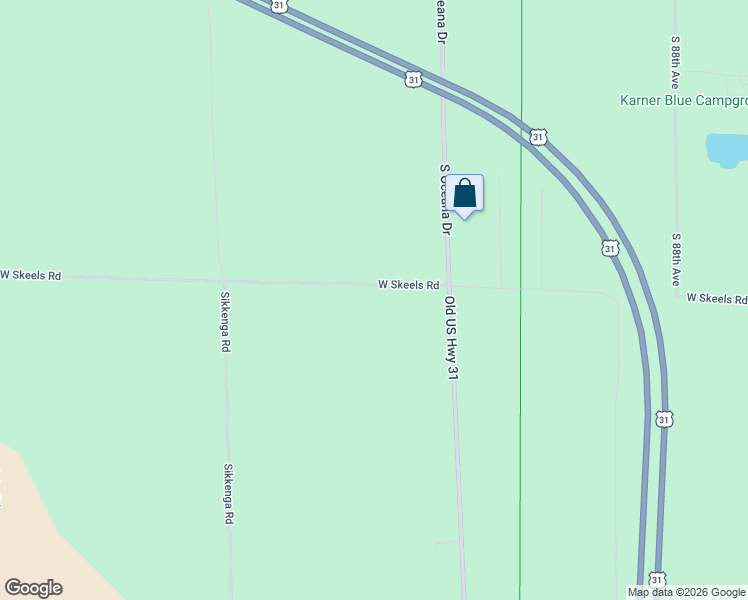 map of restaurants, bars, coffee shops, grocery stores, and more near 4345 West Skeels Road in Montague