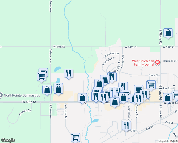 map of restaurants, bars, coffee shops, grocery stores, and more near 4579 Meadowbrook Lane in Fremont