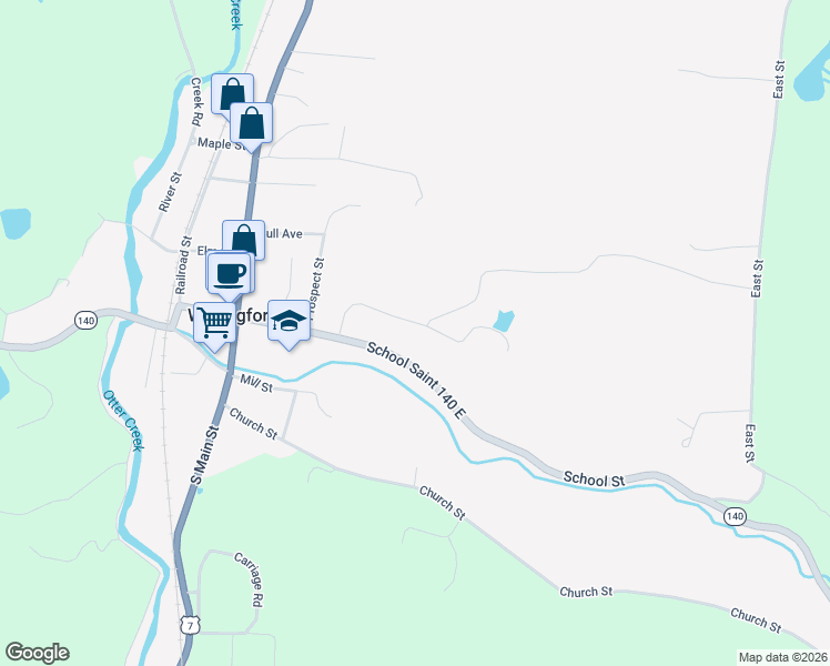 map of restaurants, bars, coffee shops, grocery stores, and more near 202 Hillside Road in Wallingford