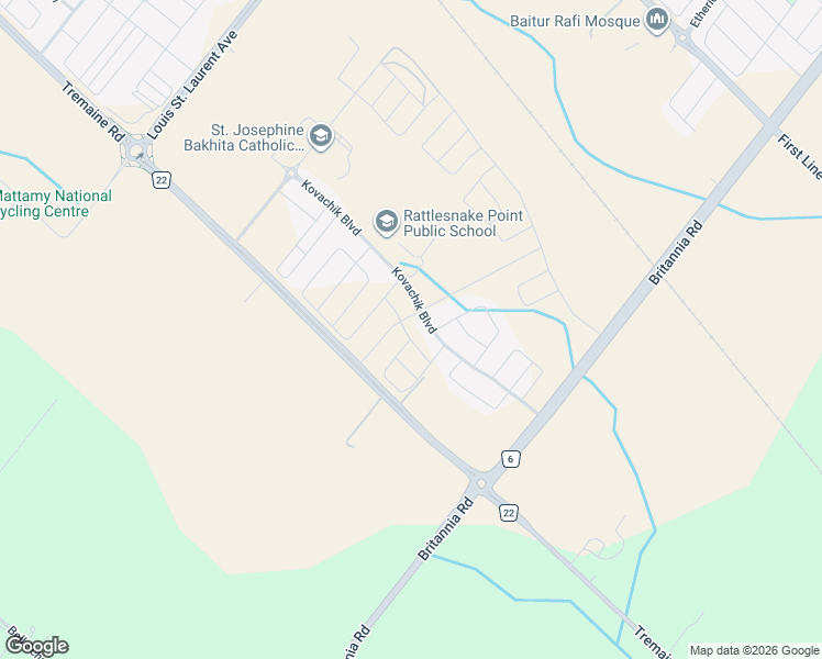 map of restaurants, bars, coffee shops, grocery stores, and more near 6081 Tremaine Road in Milton