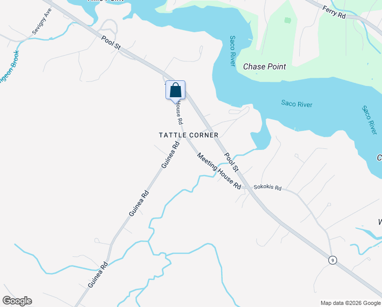 map of restaurants, bars, coffee shops, grocery stores, and more near 28 Meeting House Road in Biddeford