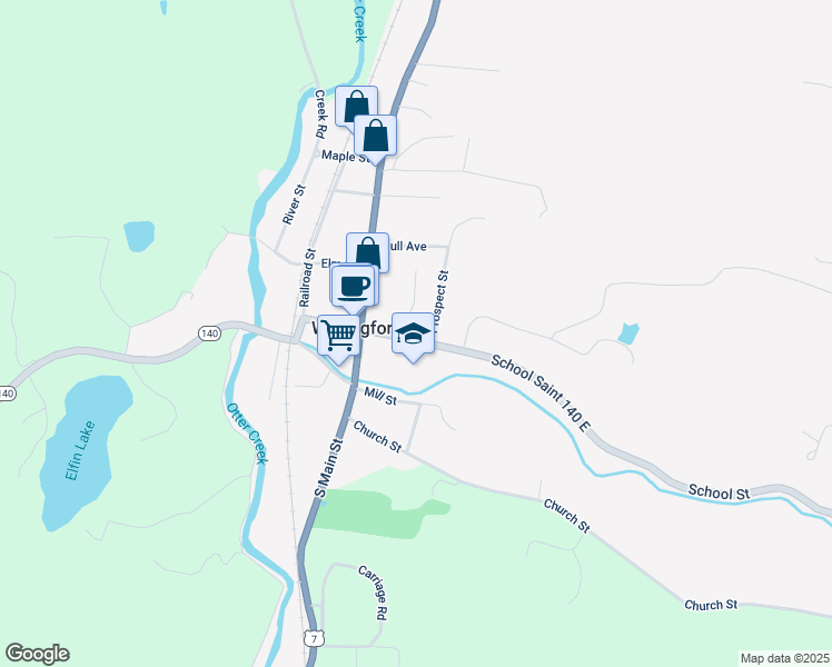 map of restaurants, bars, coffee shops, grocery stores, and more near 109 School Street in Wallingford