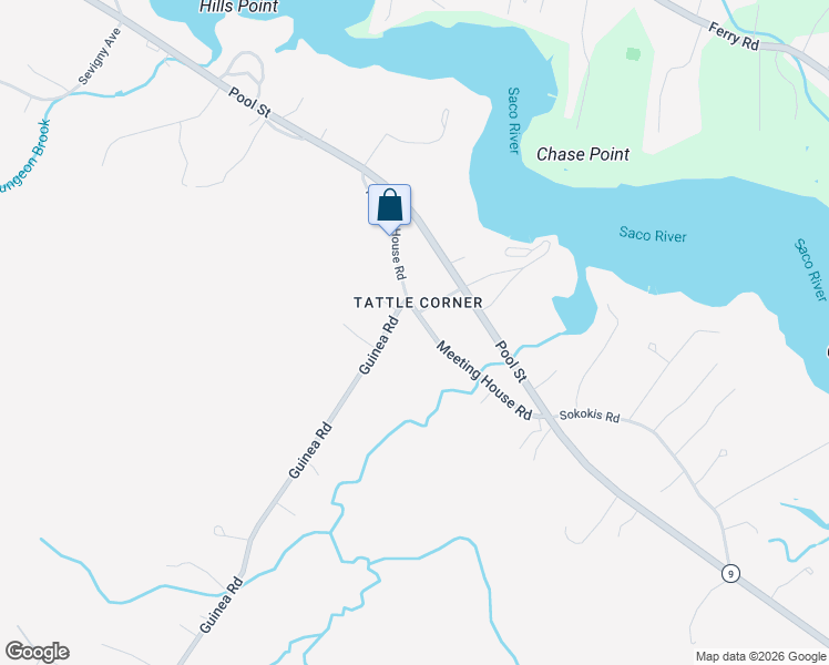 map of restaurants, bars, coffee shops, grocery stores, and more near 28 Meeting House Road in Biddeford