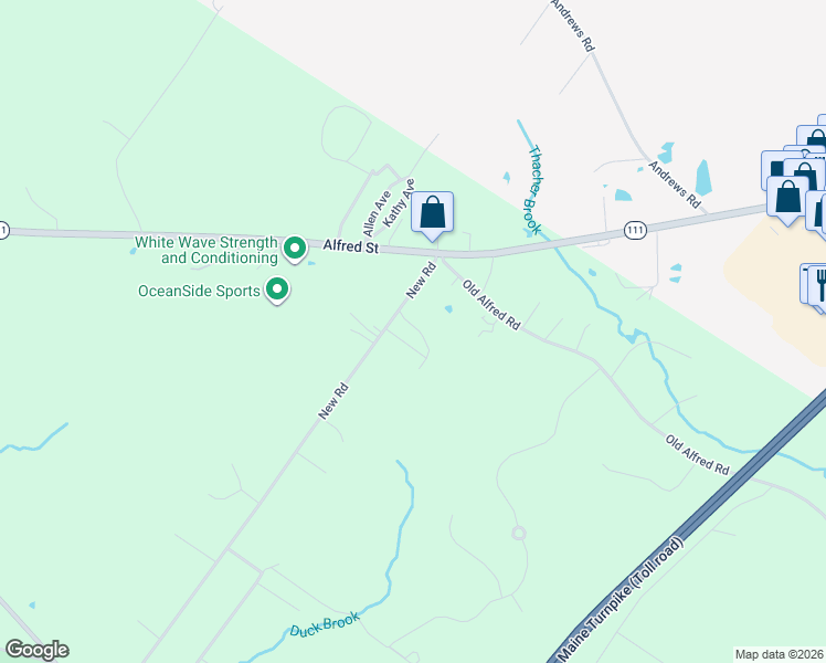 map of restaurants, bars, coffee shops, grocery stores, and more near 204 New Road in Arundel