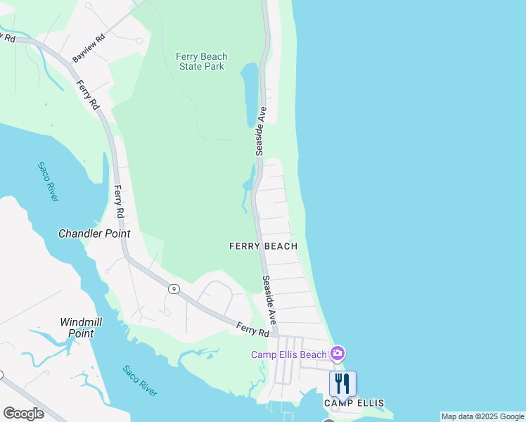 map of restaurants, bars, coffee shops, grocery stores, and more near 8 Morris Avenue in Saco