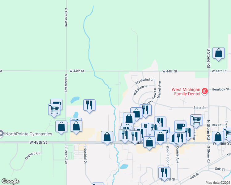 map of restaurants, bars, coffee shops, grocery stores, and more near 4579 Meadowbrook Lane in Fremont