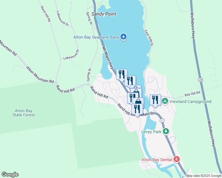 map of restaurants, bars, coffee shops, grocery stores, and more near 29-33 Spring Street in Alton