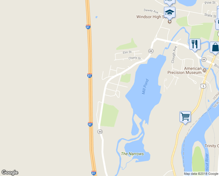 map of restaurants, bars, coffee shops, grocery stores, and more near 5 Timson Avenue in Windsor