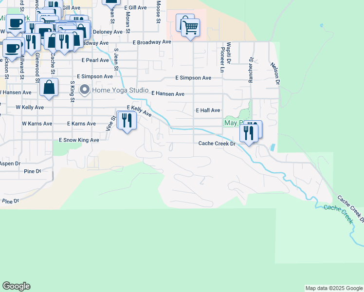 map of restaurants, bars, coffee shops, grocery stores, and more near 530 Chokecherry Dr in Jackson