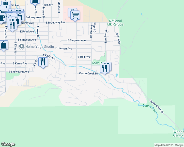 map of restaurants, bars, coffee shops, grocery stores, and more near 714 Cache Creek Dr in Jackson