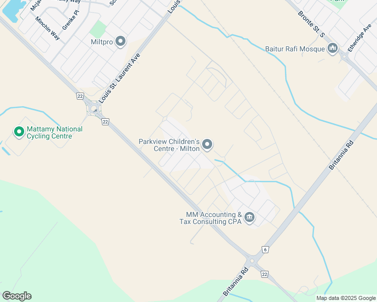map of restaurants, bars, coffee shops, grocery stores, and more near 6306 Tremaine Road in Milton