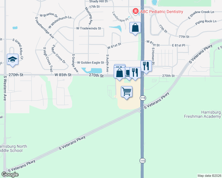 map of restaurants, bars, coffee shops, grocery stores, and more near 608 West 86th Street in Sioux Falls