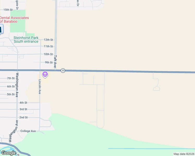 map of restaurants, bars, coffee shops, grocery stores, and more near 1606 8th Street in Baraboo