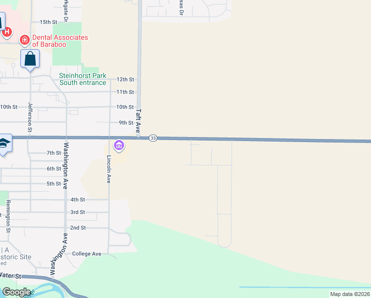 map of restaurants, bars, coffee shops, grocery stores, and more near 921 Kennedy Street in Baraboo