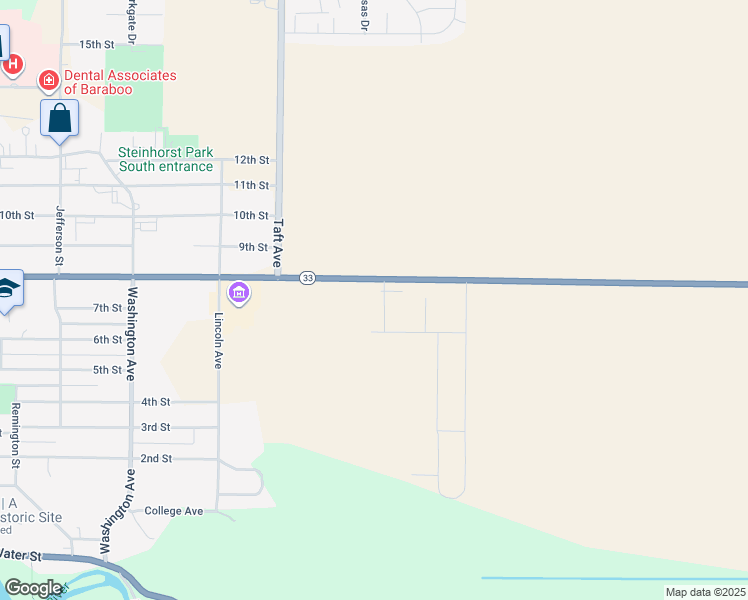 map of restaurants, bars, coffee shops, grocery stores, and more near 921 Kennedy Street in Baraboo