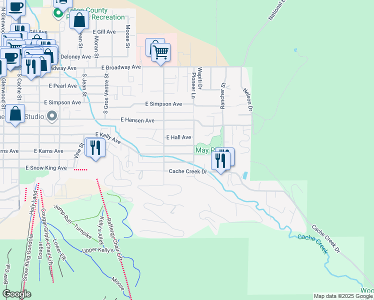 map of restaurants, bars, coffee shops, grocery stores, and more near 665 Cole Canyon Rd in Jackson