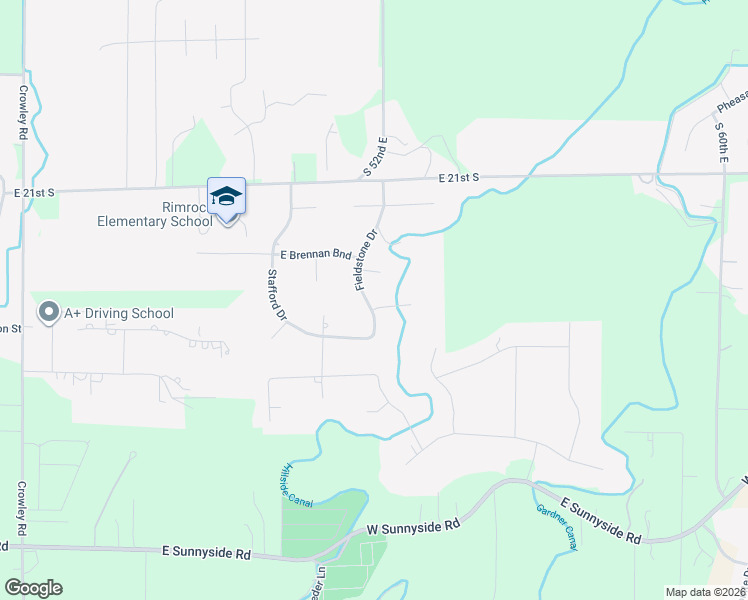 map of restaurants, bars, coffee shops, grocery stores, and more near 2527 Fieldstone Drive in Ammon