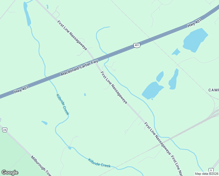 map of restaurants, bars, coffee shops, grocery stores, and more near 9414 First Line Nassagaweya in Milton