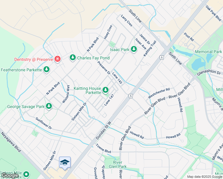 map of restaurants, bars, coffee shops, grocery stores, and more near 229 Ellen Davidson Drive in Oakville