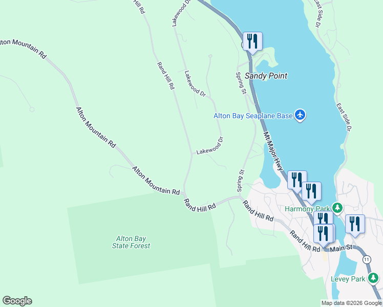map of restaurants, bars, coffee shops, grocery stores, and more near 53 Rand Hill Road in Alton