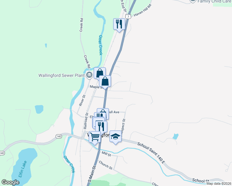map of restaurants, bars, coffee shops, grocery stores, and more near 80 Nash Drive in Wallingford