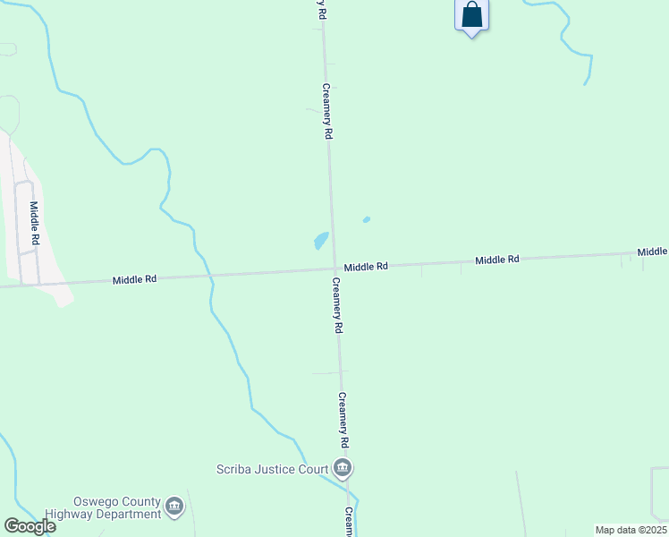 map of restaurants, bars, coffee shops, grocery stores, and more near Middle Rd & Creamery Rd in Oswego