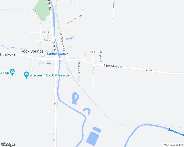 map of restaurants, bars, coffee shops, grocery stores, and more near 105 Holtz Street in Rock Springs