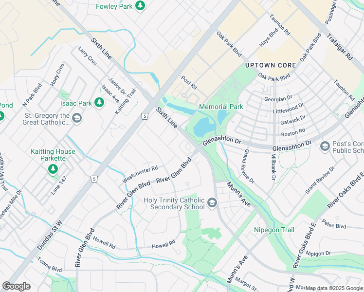 map of restaurants, bars, coffee shops, grocery stores, and more near 2530 Sixth Line in Oakville