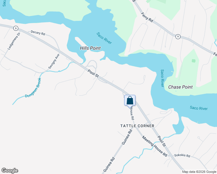 map of restaurants, bars, coffee shops, grocery stores, and more near 4 Hidden Farm Road in Biddeford