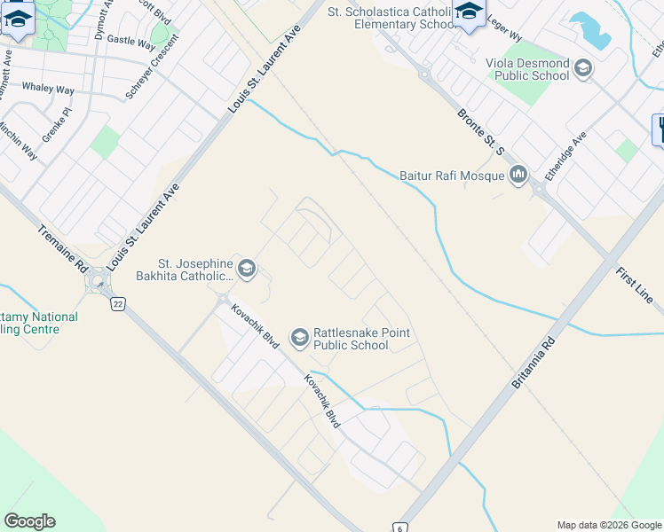 map of restaurants, bars, coffee shops, grocery stores, and more near 277 Marigold Court in Milton