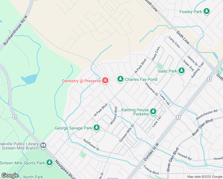 map of restaurants, bars, coffee shops, grocery stores, and more near 3265 Carding Mill Trail in Oakville
