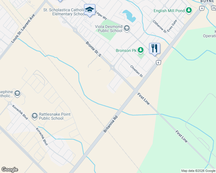 map of restaurants, bars, coffee shops, grocery stores, and more near 1504 Shade Lane in Milton
