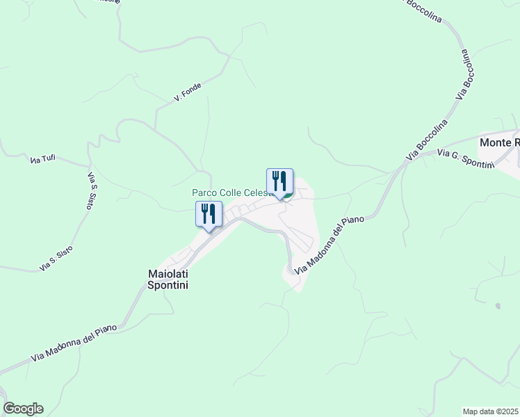 map of restaurants, bars, coffee shops, grocery stores, and more near 4A Via Celeste Erard in Maiolati Spontini