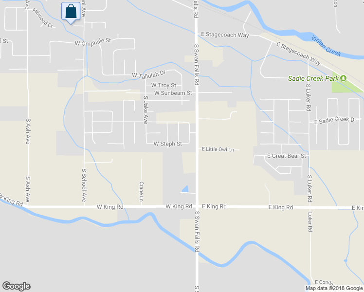 map of restaurants, bars, coffee shops, grocery stores, and more near 117 West Steph Street in Kuna