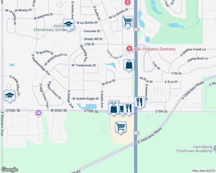 map of restaurants, bars, coffee shops, grocery stores, and more near 625 West 81st Street in Sioux Falls