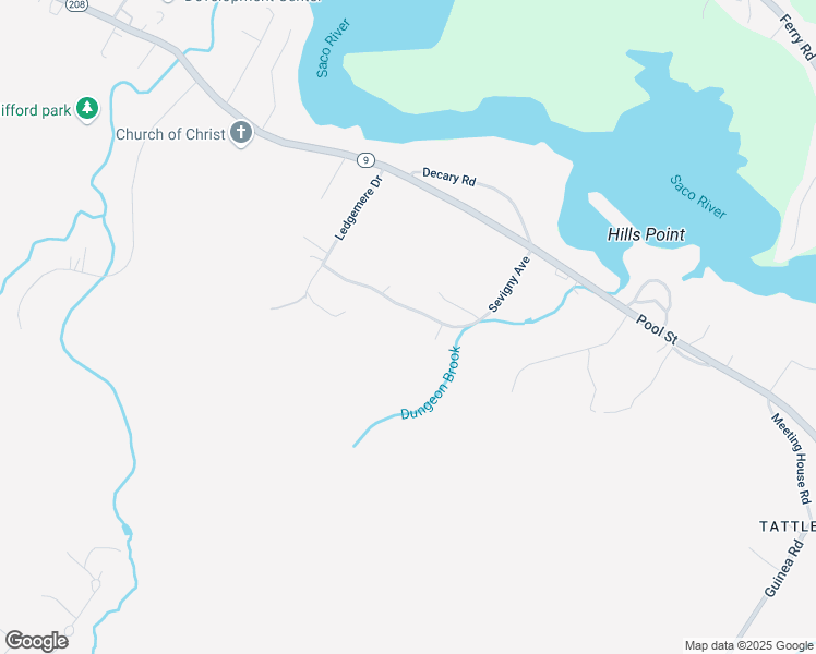 map of restaurants, bars, coffee shops, grocery stores, and more near 11 Sevigny Avenue in Biddeford