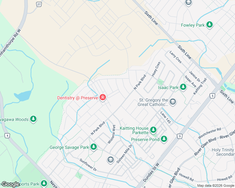 map of restaurants, bars, coffee shops, grocery stores, and more near 3256 Charles Fay Pass in Oakville