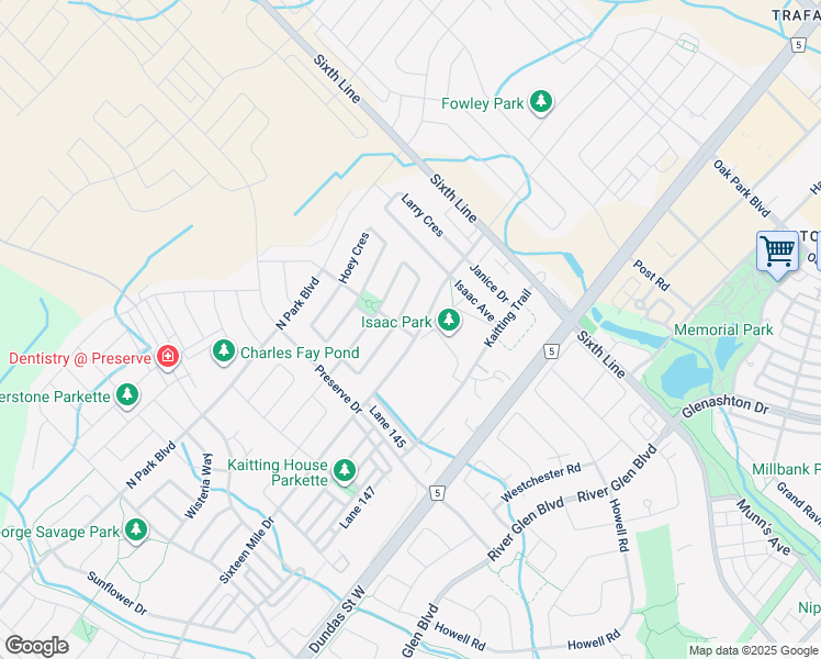 map of restaurants, bars, coffee shops, grocery stores, and more near 3115 Colton Way in Oakville