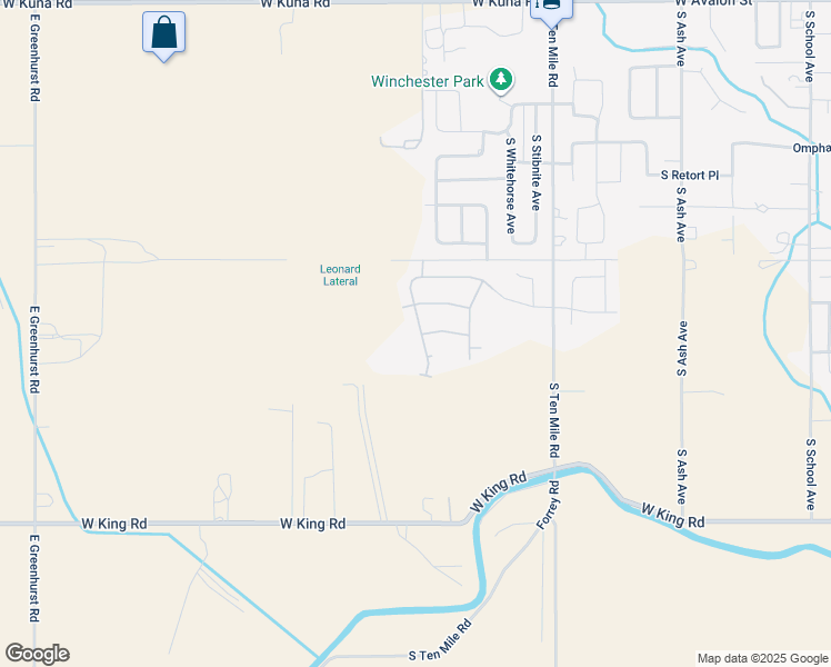 map of restaurants, bars, coffee shops, grocery stores, and more near 1025 South Kalahari Avenue in Kuna