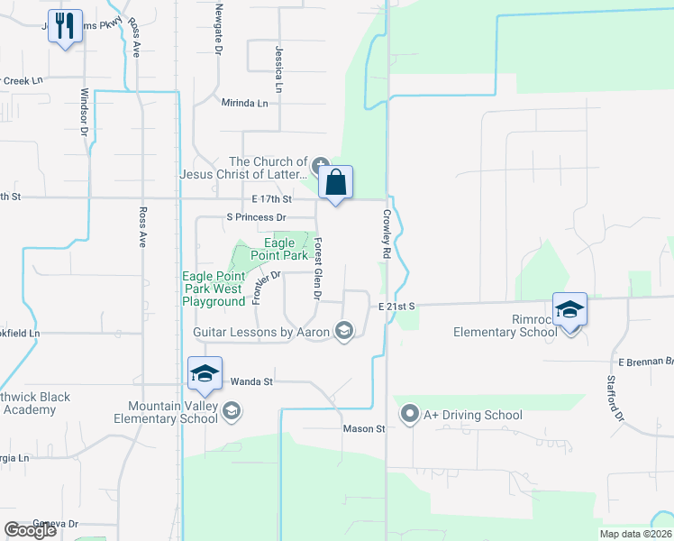 map of restaurants, bars, coffee shops, grocery stores, and more near 1997 Dakota Lane in Ammon