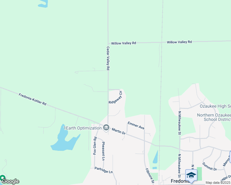 map of restaurants, bars, coffee shops, grocery stores, and more near 917 Ridgeway Circle in Fredonia