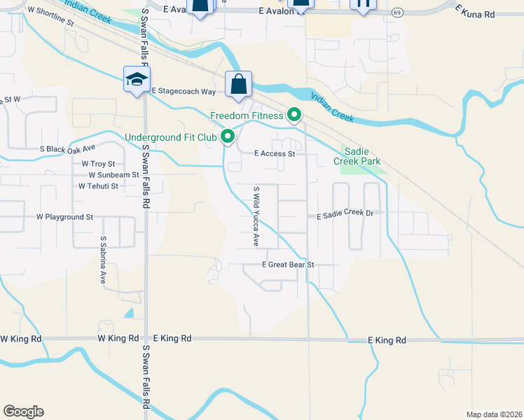 map of restaurants, bars, coffee shops, grocery stores, and more near 1009 South New Summer Avenue in Kuna