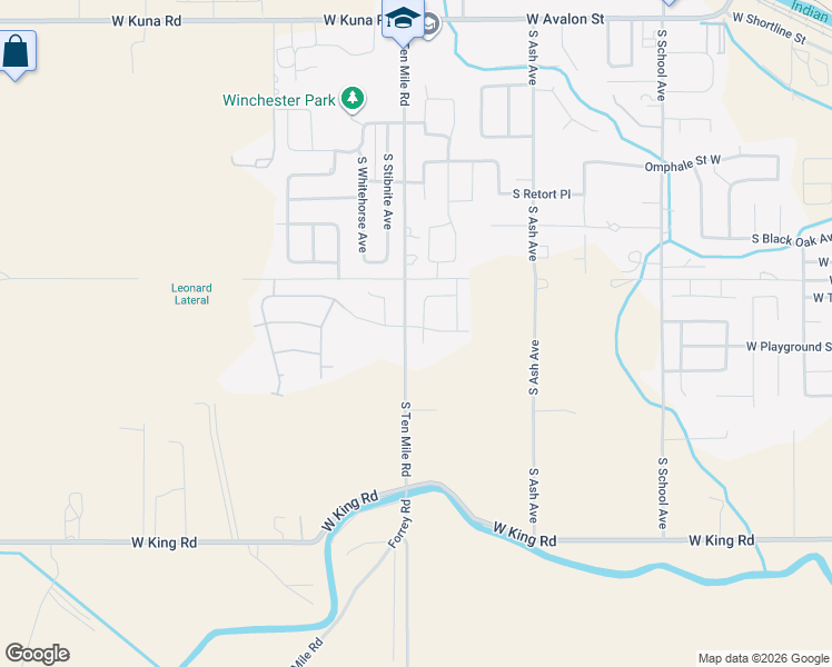 map of restaurants, bars, coffee shops, grocery stores, and more near 1036 South 10 Mile Road in Kuna