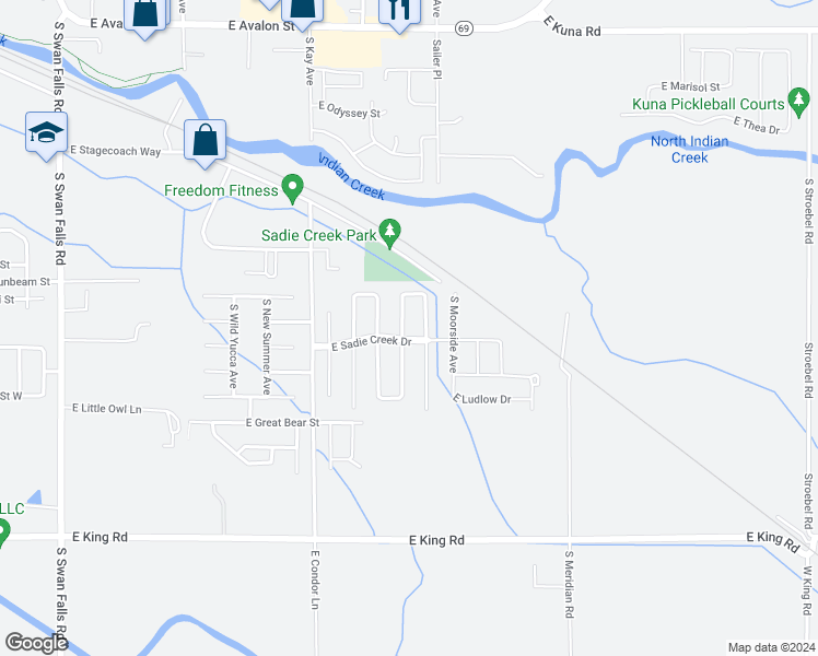 map of restaurants, bars, coffee shops, grocery stores, and more near 864 South Penmark Avenue in Kuna